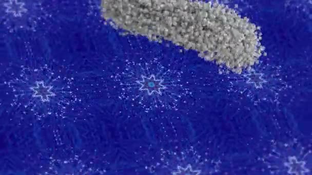 Animation Corps Humain Formé Particules Explosives Sur Fond Motif Kaléidoscope — Video
