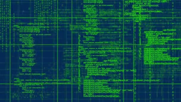 Animación Del Procesamiento Datos Través Red Sobre Fondo Azul Conexiones — Vídeos de Stock