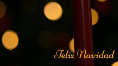 Felix Navidad 'ın animasyonu mumun üzerinde. Noel, kış, gelenek ve kutlama konsepti dijital olarak oluşturulmuş video.