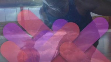 Çeşitli erkek basketbol oyuncuları üzerinden bağlantı ağının animasyonu. global spor, bağlantılar ve dijital arayüz konsepti dijital olarak oluşturulmuş video.