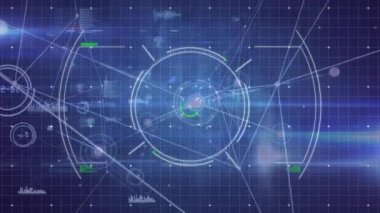 Mavi arka planda bağlantı ağının ve dijital arayüzün animasyonu. küresel bilim ve dijital arayüz kavramı dijital olarak oluşturulmuş video.