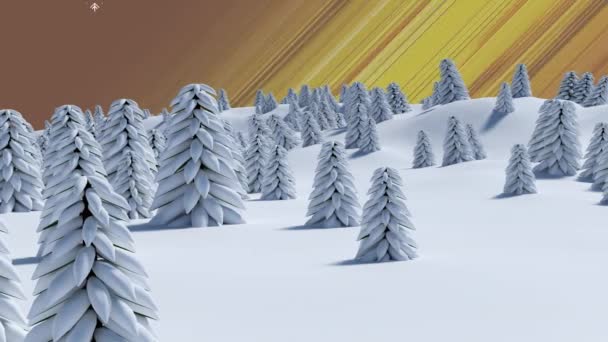 在冬夜的风景中 雪落在冰屋上的动画 圣诞节 传统和庆祝概念数字制作的视频 — 图库视频影像