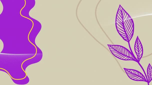 Animation Lignes Blanches Icône Fleur Sur Fond Vert Concept Abstrait — Video