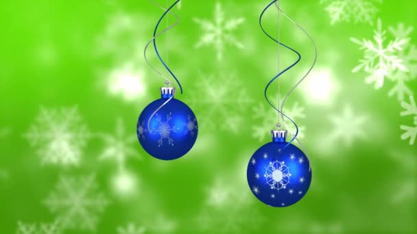 Animation Snow Falling Christmas Balls Christmas Tradition Celebration Concept Digitally — Stock Video