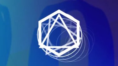 Üçgen ve altıgen animasyonları% 20 'nin üzerinde satışta. Kahverengi arkaplandaki geometrik renkli şekillerin canlandırması.