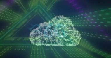 Neon ışıklı yolların üzerinde dijital bulut olan 6G metin animasyonu. küresel iletişim, bağlantılar ve dijital arayüz konsepti dijital olarak oluşturulmuş video.