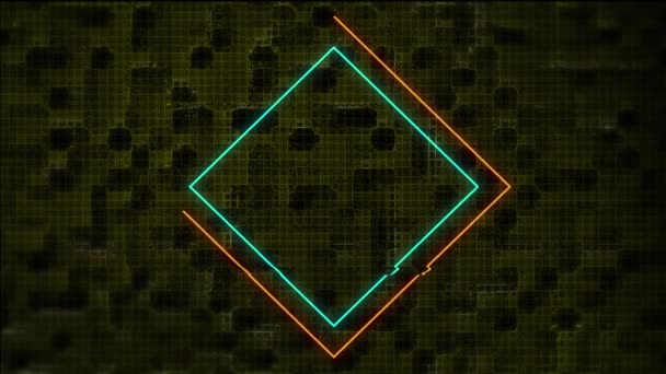 Animation Farbenfroher Geometrischer Formen Und Überverbindungen Von Punkten Videospiel Unterhaltung — Stockvideo