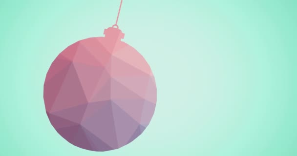 Анимация Розового Цвета Зеленом Фоне Рождество Зима Традиции Празднование Концепции — стоковое видео