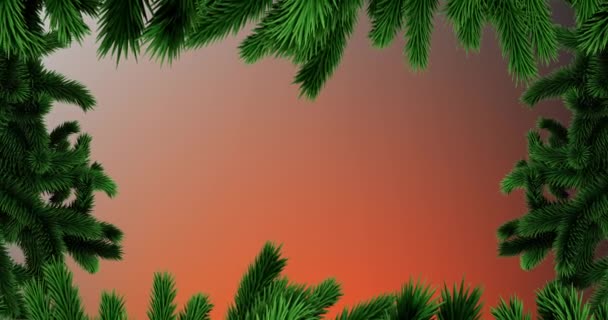 Animatie Van Kerstgroeten Oranje Achtergrond Kerstmis Winter Traditie Viering Concept — Stockvideo