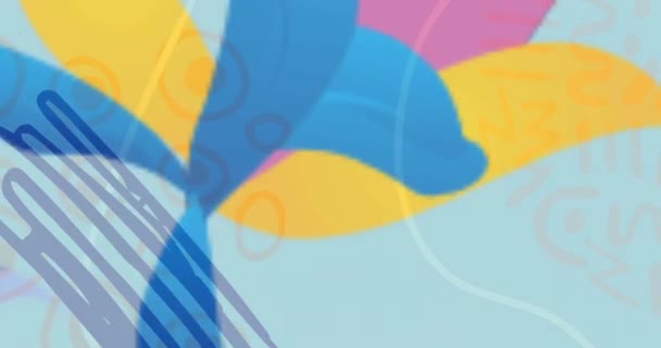 Анімація Від Квітів Абстрактних Форм Світло Фіолетовому Тлі Концепція Бізнесу — стокове відео