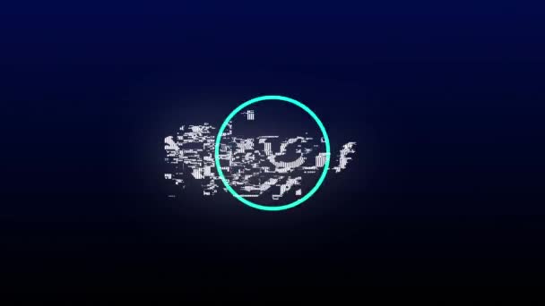 Анимация Новой Коллекции Белом Тексте Искажающем Синие Кольца Точки Черном — стоковое видео
