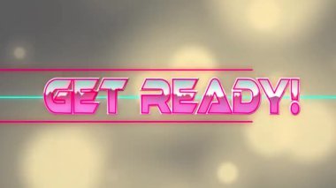 Işık noktalarından hazır metin animasyonu. Video oyunu, eğlence ve dijital arayüz kavramı dijital olarak oluşturuldu.