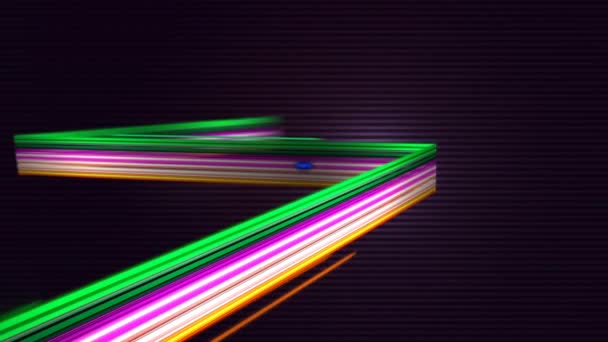 Анимация Вау Цифровом Абстрактном Пространстве Красочными Линиями Компьютерная Игровая Технологическая — стоковое видео