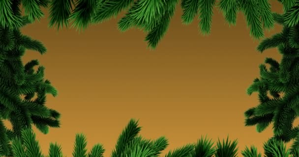 Animación Felicitaciones Navideñas Sobre Fondo Amarillo Navidad Invierno Tradición Concepto — Vídeo de stock