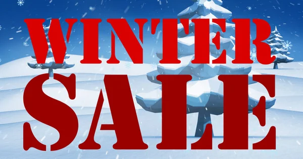Wizerunek Zimowej Sprzedaży Nad Zimowym Krajobrazem Boże Narodzenie Sprzedaż Zima — Zdjęcie stockowe
