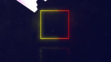 Geometrik hareketli şekiller yerine Vay canına metninin animasyonu. Video oyunu, eğlence ve dijital arayüz kavramı dijital olarak oluşturuldu.