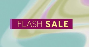 Pastel renkli arka planda flash satışın animasyonu. iş, ticaret, satış ve promosyon kavramı dijital olarak oluşturulmuş video.