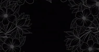 Ölü dia de los muertos 'un kara arka planda kafatası üzerindeki animasyonu. Latin bayramı, gelenekler ve gümrük dijital olarak üretilen video.