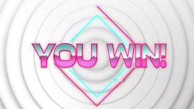 Senin animasyonun geometrik hareketli şekillerin üzerindeki metni kazanıyor. Video oyunu, eğlence ve dijital arayüz kavramı dijital olarak oluşturuldu.