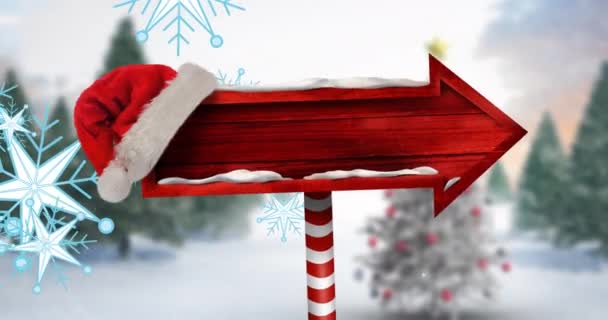 Animace Severního Pólu Kopírovacím Prostorem Zimní Krajině Vánoční Zimní Tradiční — Stock video