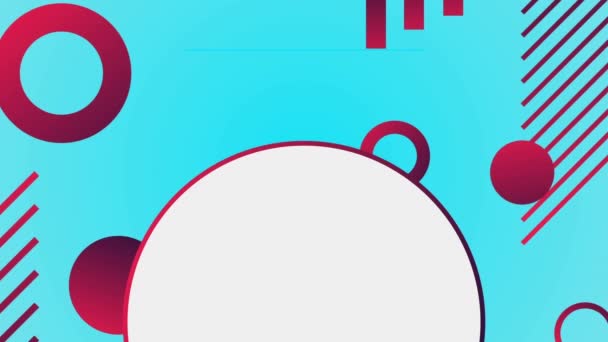 Анимация Красных Кругов Колец Линий Синем Фоне Цифрового Интерфейса Абстрактная — стоковое видео