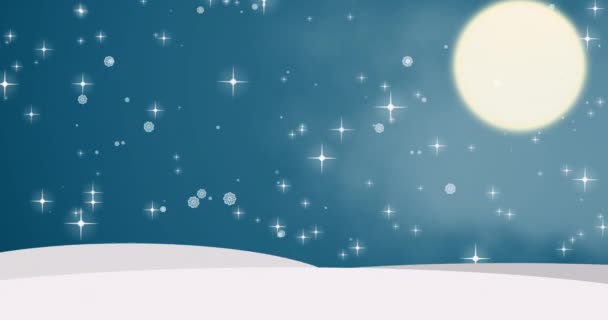 Kış Manzarasında Noel Kutlamalarının Animasyonu Noel Kış Gelenek Kutlama Konsepti — Stok video