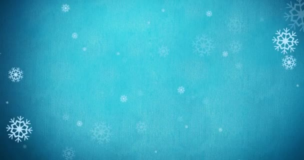 Animação Floco Neve Padrão Natal Fundo Azul Natal Tradição Conceito — Vídeo de Stock
