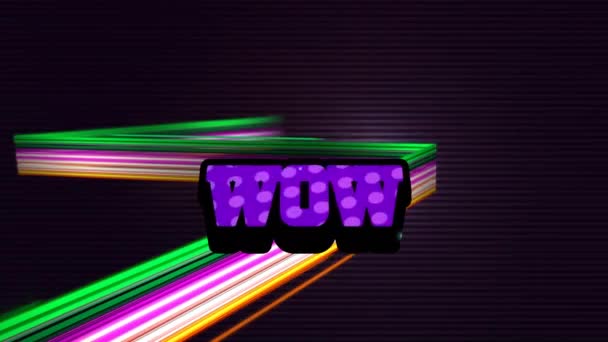 Animation Wow Digital Abstract Space Colorful Lines Computer Games Technology — Stock Video