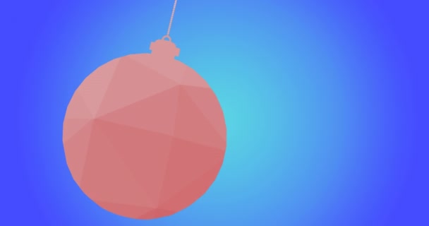 青い背景にピンク色のクリスマスの泡のアニメーション クリスマス 伝統とお祝いのコンセプトデジタルで生成されたビデオ — ストック動画