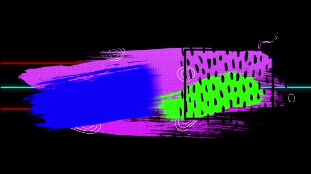 Анимация Красочной Геометрической Графики Черном Фоне Концепция Компьютерных Игр Развлечений — стоковое видео