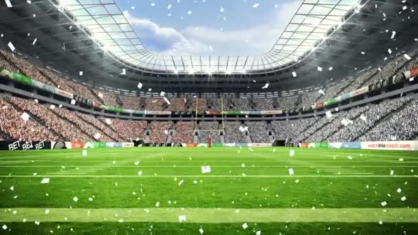 Animation Confettis Tombant Sur Stade Sportif Sport Célébration Concept Compétition — Video