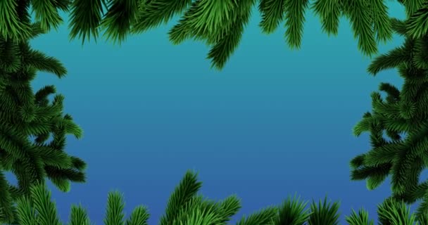 Animación Felicitaciones Navideñas Sobre Fondo Azul Navidad Invierno Tradición Concepto — Vídeo de stock