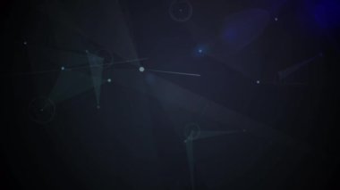 Mor arka planda parlayan noktalarla bağlantılı ağların animasyonu. küresel bağlantılar ve veri işleme konsepti dijital olarak oluşturulmuş video.