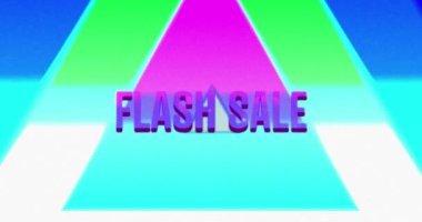 Açık yeşil arka planda flash satış animasyonu. iş, ticaret, satış ve promosyon kavramı dijital olarak oluşturulmuş video.