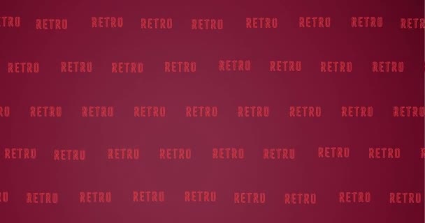 Animation Retro Texts Moving Red Background Vintage Music Entertainment Party — Stock Video
