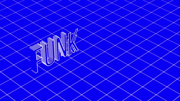 Animation Funk Blue Checked Background Communication Technology Digital Interface Concept — Stock Video