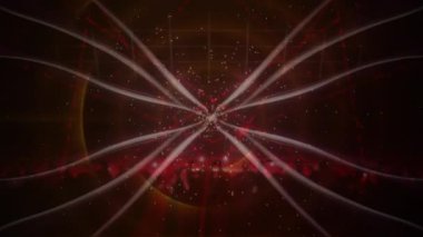 İnsanların dans ettiği parlak noktaların ve ışık yollarının animasyonu. müzik, kulüp, parti ve eğlence konsepti dijital olarak oluşturulmuş video.