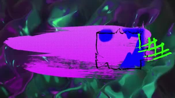 Animation Beweglicher Farbenfroher Abstrakter Formen Digitalen Raum Farbe Und Bewegungskonzept — Stockvideo