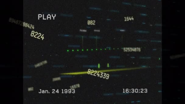 Animación Pantalla Con Interfaz Digital Juego Procesamiento Datos Financieros Sobre — Vídeos de Stock