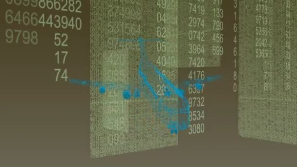 Animering Digitalt Plan Över Databehandling Globalt Koncept För Transport Databehandling — Stockvideo