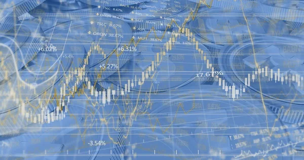 Afbeelding Van Verwerking Van Financiële Gegevens Britse Pond Munten Global — Stockfoto