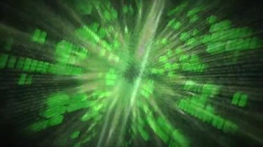 Grafik müzik eşitleyicisiyle parlayan noktaların ve ışık yollarının animasyonu. müzik, kulüp, parti ve eğlence konsepti dijital olarak oluşturulmuş video.