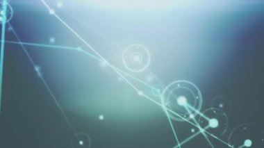 Siyah arka planda bağlantı ağının ve veri işleme ağının animasyonu. küresel iş, bağlantılar ve dijital arayüz konsepti dijital olarak oluşturulmuş video.