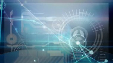 Tıbbi veri işleme üzerinden bağlantı ağlarının animasyonu. küresel tıp, bağlantılar, veri işleme ve dijital arayüz kavramı dijital olarak oluşturulmuş video.