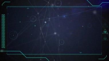 Bağlantı ağlarının animasyonu ve siyah arkaplan üzerindeki ışık. küresel bağlantılar, veri işleme ve dijital arayüz konsepti dijital olarak oluşturulmuş video.