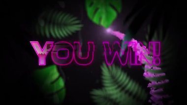 Sizin animasyonunuz tropikal bitkilerle birlikte dijital ortamda kazanılıyor. bilgisayar, oyunlar ve teknoloji konsepti dijital olarak oluşturuldu.