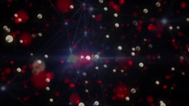 Bağlantı ağı üzerinden parlayan noktaların animasyonu. Noel, gelenek, kutlama ve küresel bağlantılar konsepti dijital olarak oluşturulmuş video.