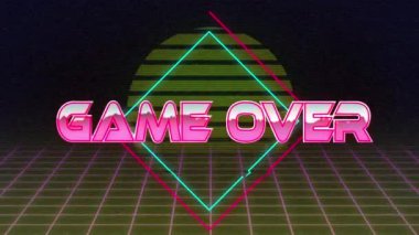 Oyunun animasyonu dijital soyut uzayda sona erdi. bilgisayar, oyunlar ve teknoloji konsepti dijital olarak oluşturuldu.