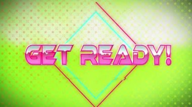 Dijital renkli soyut uzayda hazır olma animasyonu. bilgisayar, oyunlar ve teknoloji konsepti dijital olarak oluşturuldu.