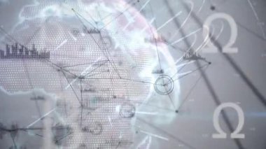 Dünya üzerinde çeşitli veri işleme animasyonları. küresel ağlar, bağlantılar, veri işleme ve dijital arayüz kavramı dijital olarak oluşturulmuş video.